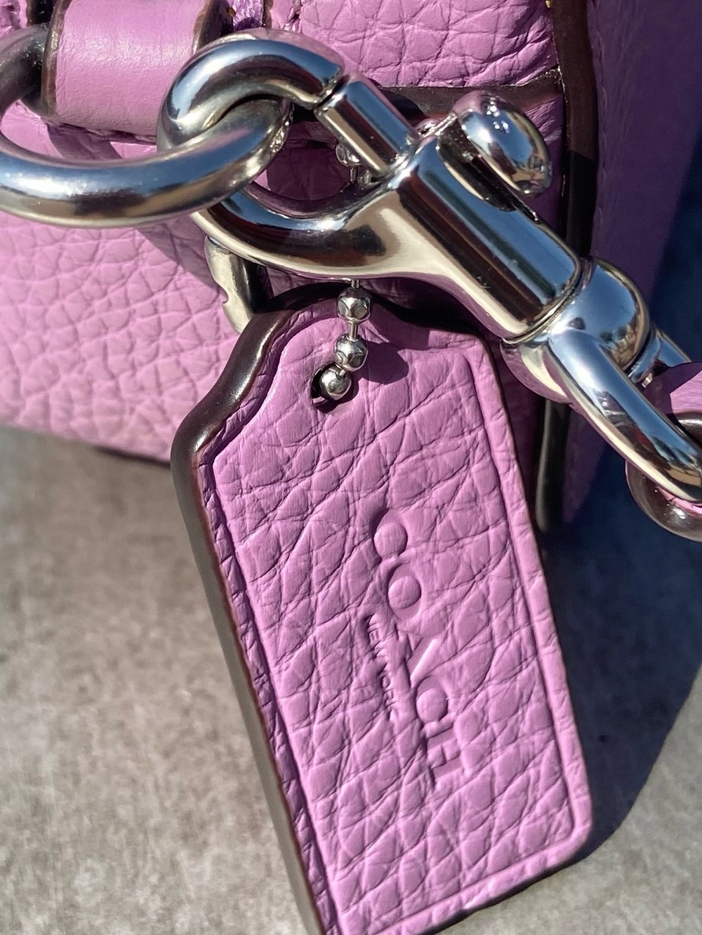 Coach Lilac Pebble Leather Dome Crossbody Bag - Picture 3 of 5